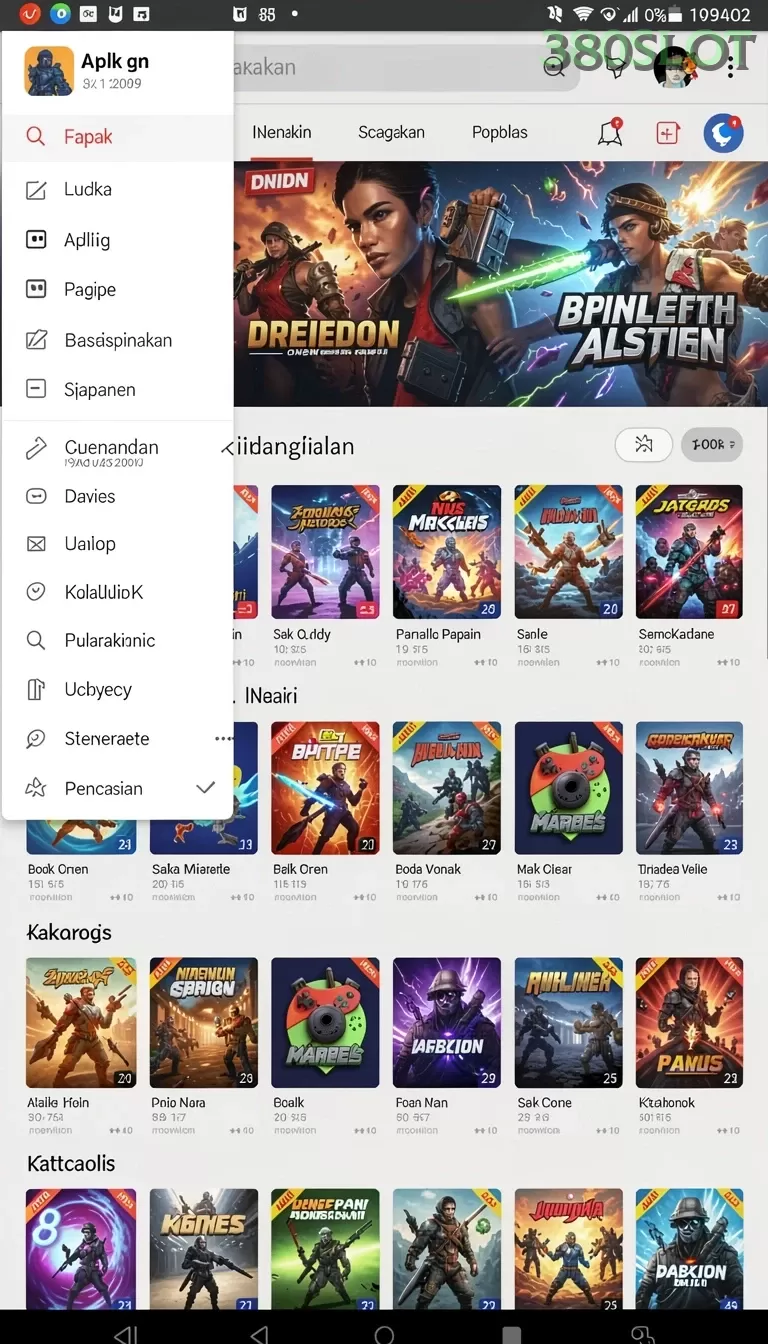 Galeri pratinjau visual 380slot build APK resmi terbaru