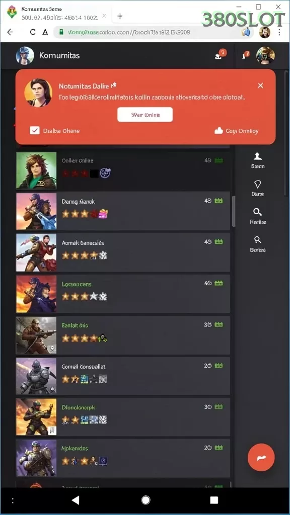 Cuplikan layar menu unduhan 380slot untuk perangkat Android